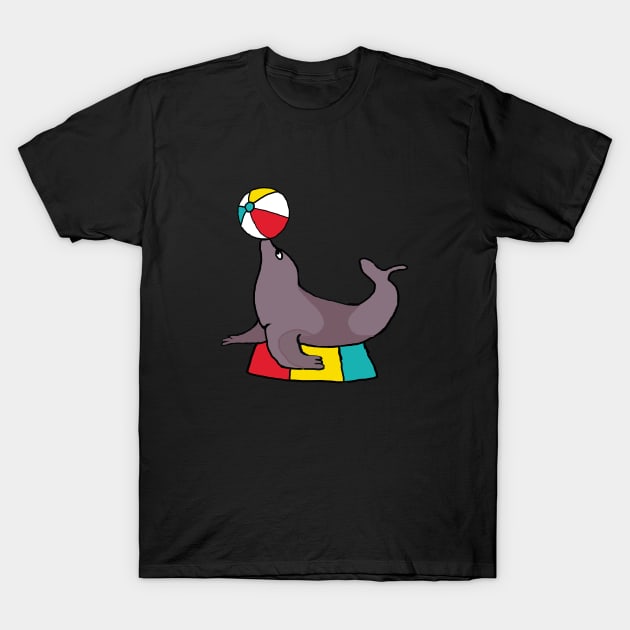 Circus Performing Seal T-Shirt by Mark Ewbie